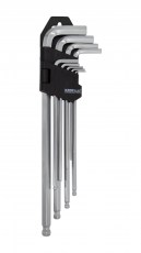 JEU 9 CLÉS MÂLE 6 PANS COUDÉE LONGUES À TÊTE SPHÉRIQUE